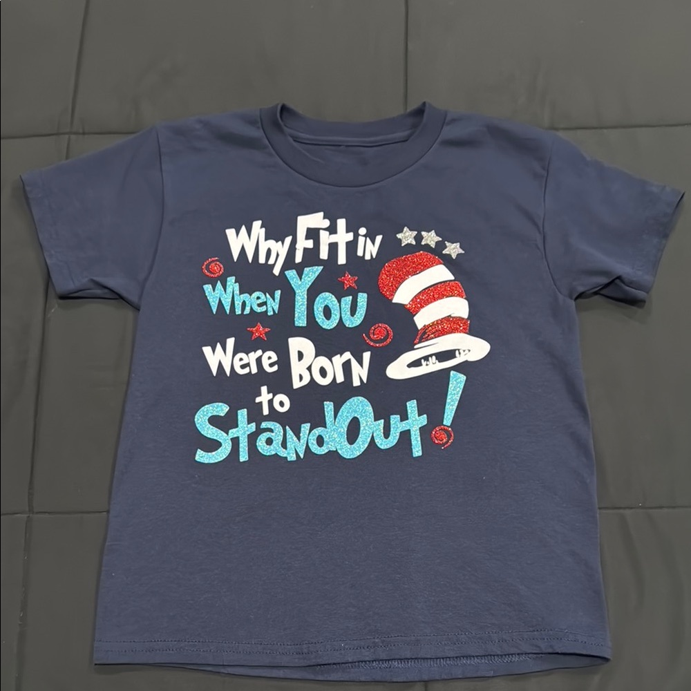THE GREAT & LOVED ALWAYS -Dr. Seuss Navy Blue Short Sleeve Tee